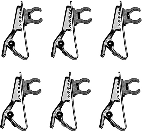 Lot de 6 mini pinces à cravate pour microphone sans fil Noir