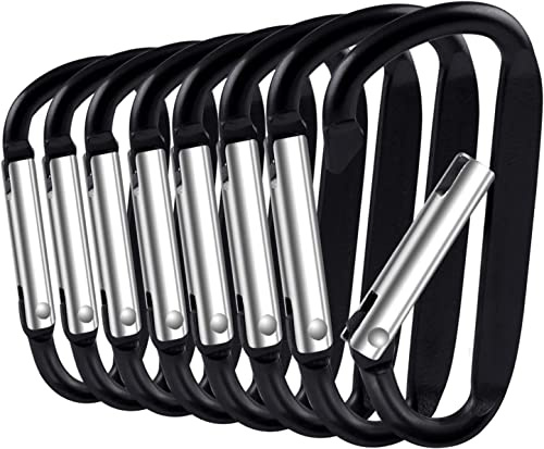 8 Stück Aluminium Karabiner, D Form Schlüsselanhänger Karabinerhaken für Schlüsselanhänger, Rucksack, Wandern, Camping, Angeln, Outdoors usw.