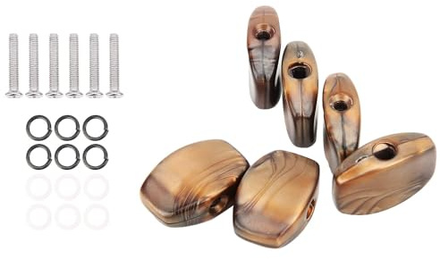 Gitarren Stimmwirbel, 6 Stück Kunststoff Gitarren Stimmschlüssel Mechanik Knopf Akustikgitarren Ersatz Stimmgerät Kappe Mechaniken Einstellknöpfe Button Tuning Peg Griff für Folk Klassik E-Gitarren