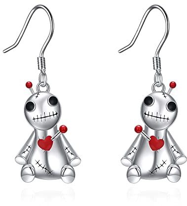 YFN Voodoo Ohrringe Sterling Silber Gothic Hexe Ohrstecker Schmuck Goth Geschenke für Damen Mädchen