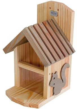 Eichhörnchen Futterstation Futterstübchen Kiefer FSC 100%, 14x17x29 cm
