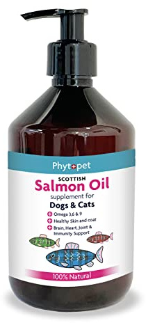 Phytopet Scottish Salmon Oil for Dogs, Cats, Horses and Small Mammals, Contains Omega 3 for Cats and Dogs 500ml - 100% Herbal Phytopet Pet Supplies