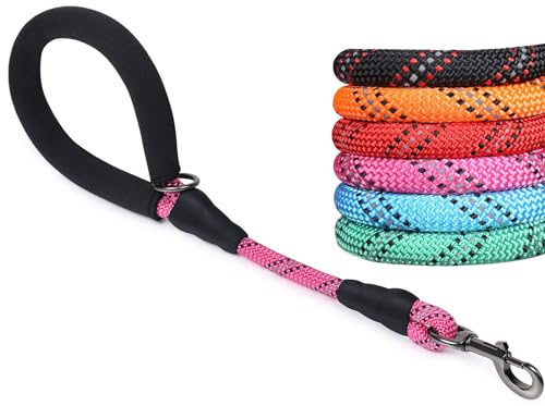 VIVAGLORY Hundeleine Kurz Closelyt Kurzführer Hund, 46cm, Rosa | Hundeleine Leine mit Gepolstertem Griff & Schlaufe für Joggingleine Hausleine, Kurzführer Reflektierend & Kurzleine für Hunde