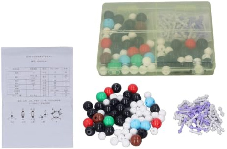 Pssopp Molecular Model Kit für Chemie Molekulare 3D Modellierung Einfache Demontage Molekularstrukturmodelle Molecular Modeling Kit mit Bunten PP Kugeln