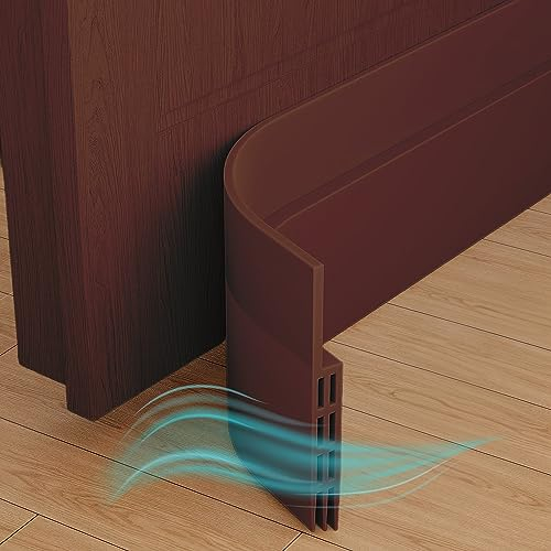 Veddelholzer 2 x 1 m zuschneidbare Türdichtung selbstklebend Zugluftstopper für Türen universall anwendbar Türdichtung unten in weiß & braun perfekter Schallschutz sowie Insekten & Geruchsschutz