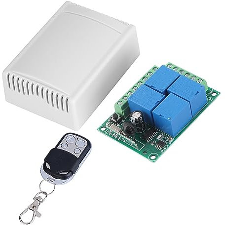 Controllo Wireless Porte Garage Interruttore di Controllo Ricevitore Consiglio DC 12 V 4 Canali Relè Interruttore 433MHZ Telecomando