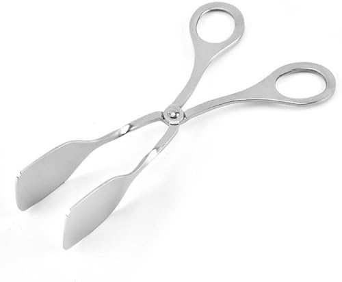 KOMUNJ Pinzas de cocina, pinzas de barbacoa, pinzas para pastelería, pinzas para servir, pinzas de acero inoxidable, para fiestas, catering, comida, pinzas para servir tartas, pinzas para pan
