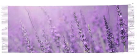 DEHIWI Romantischer lila Lavendel Damen Kaschmirschal Warm Leicht Bequem Schal Wrap Für Herbst Und Winter, Schwarz , One size