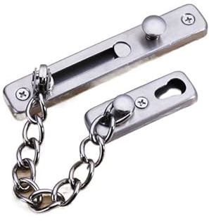 ETomey TüRkette Türkettenschloss Edelstahl Sicherheitskettenschutz Feder Anti-Diebstahl-Presse Heavy Duty poliert Riegel Schraubenschutz Zubehör ohne Bohren (Color : B)