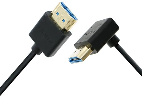 Uonecn Cavo HDMI 2.1 8K per Sony A7iv, Thin 48Gbps Ultra High Speed HDMI Straight to Up Angle Short Cord HDMI per Atomos Ninja V, RED Dolby Atmos, 8K 4K TV, laptop 19.7inch|50cm