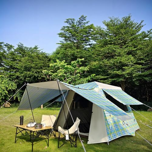 Strandzelt Groß Strandmuschel Pop Up, Instant-Zelt Automatisch, Wasserdichtes Pop Up Zelt Strand, Fenster Mit Netz, Zelt Für Outdoor, Picknick, Camping, Versammlung ( Color : /Green , Size : 5-8 perso