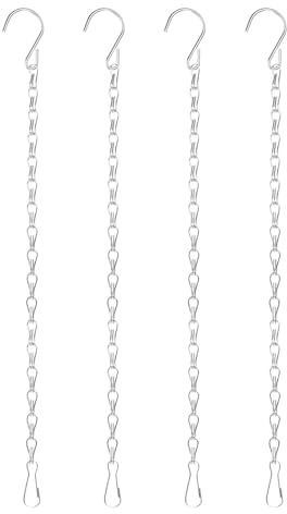 SinChic Blumenampel Ketten,4 PCS Metall Ketten Aufhängen Hängende Kette Blumentopf Metall Hängende Kette mit Clips & S-Haken zum Blumentöpfe Vogel Fütterer Laternen Kreidetafeln