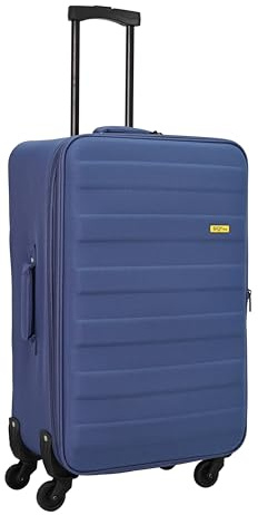 SIGN Stoffkoffer Reisekoffer Trolley (Handgepäck-Mittel-Groß-Set) + 5cm Dehnungsfuge (Blau, Großer Koffer (70cm))