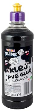 TUBAN Colle PVA pour Slime 500 ml - Colle pour Papier et Carton - Idéal pour Jouer - Sûr - Découpage - DIY - Scrapbooking - Bricolage - Noir