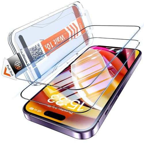 LK Sichtschutz für iPhone 14 Pro für Panzerglas Sichtschutzfolie, Staubfrei [Full Screen] Auto-Installation Schutzglas [9H TOP Härte] Stoßfest Kratzfest Anti-Bläschen, Kompatibel mit Hülle, 2 Stück