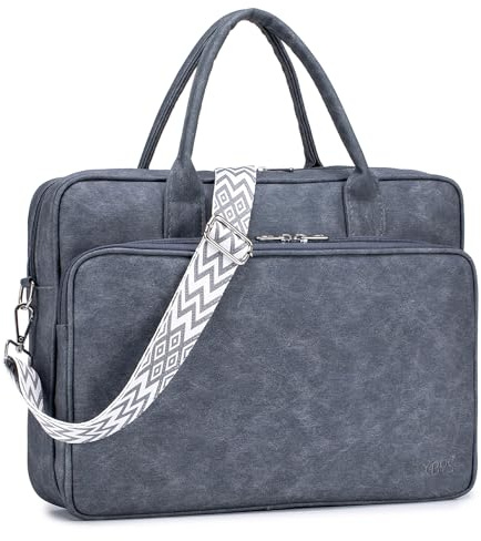 SUCIKORIO Sac Ordinateur Femme 14 Pouces, Imperméable Cuir Sac Cabas Femme Sacoche Ordinateur Portable Grand Sac à Main Travail Femme Sac à Bandoulière Sac Enseignant Pour Les Cours, Etudiante
