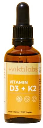 Vitamin D3 + K2 Tropfen - Unterstützt Knochen, Immunsystem & Gefäße - Leicht einzunehmen & gut verträglich - Hochwertiges Öl für optimale Aufnahme - Ohne Zusatzstoffe (1er Pack)