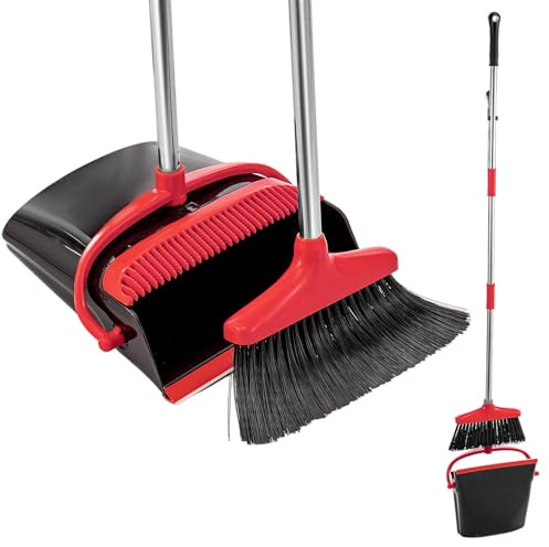 BLUE BAZAAR 1PC Long Handled Dustpan Brush Set Upright Broom Combo