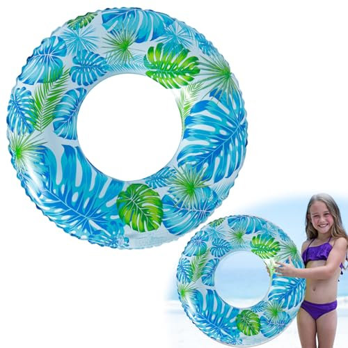 LUMOOM Schwimmringe für Erwachsene, Groß Schwimmreifen, Aufblasbare Wasserspielring, Hawaii Flamingo Palme Schwimmring, Wasserspielzeug für Pool Strand Schwimmbad Draußen (D)