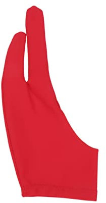 VALICLUD 2 Pcs Anti-Fouling Sketch Gloves for Artists Red Spandex Drawing Glove for Left Right Hand, Comfortable and Low Friction for Tablet Painting
