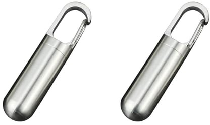 2 Stück Pillendose Schlüsselanhänger Pillenbox Aus Edelstahl, Tragbare Tablettenbox Reise Pillen Organizer Für Medikamente Mit Einem Durchmesser Von 2–3 Mm