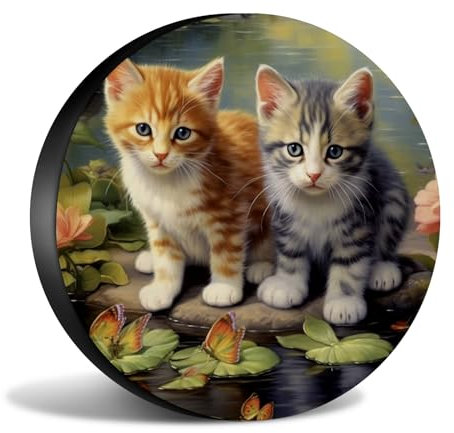 Reifenschutzhülle Süße Katzen Waschbar Reserveradabdeckung Wasserdicht Autorädertaschen Für Caravan Auto Fahrzeuge 16 inch