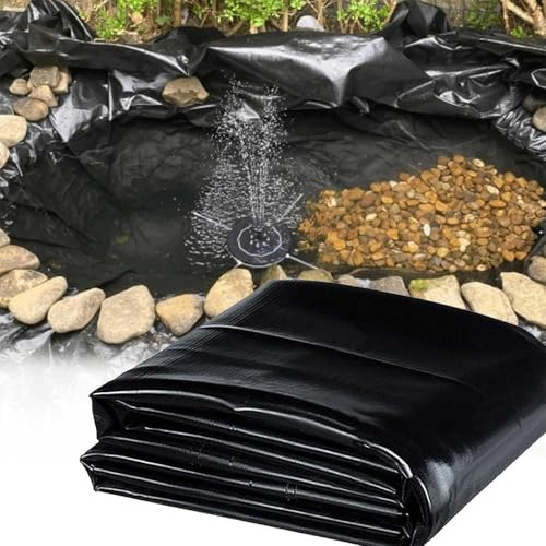 Flexible Teichfolie 8 x 10 m, feuchtigkeitsbeständige Membran für Gartenteiche, wasserdicht, faltbar, undurchlässige Folie, ideal für Gärten, Brunnen, Bachläufe, Wasserlandschaften
