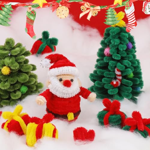 Twist Stick Craft Kit, DIY Holiday Strick Kit handgefertigt, weiches Spielzeug Teddy-Geschenk mit festlichen Garn und einfache Anweisungen