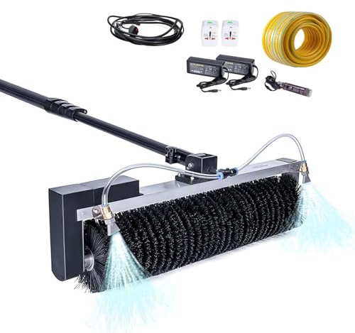 Máquina de limpieza y lavado de paneles fotovoltaicos con varilla telescópica, equipo de limpieza de paneles solares, robot limpiador solar, kit de poste eléctrico con alimentación de agua 7.5m