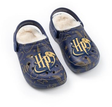 Harry Potter Girls Navy Logo Fur Lined Clogs | Soft Lining for Comfort | Casual Wear for School & Play | Movie Themed Footwear Merch - 1 UK Child