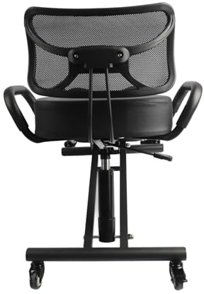Cryfokt Verstellbarer, Ergonomischer Kniestuhl mit Atmungsaktiver Rückenstütze Zur Haltungskorrektur und Orthopädischem Hocker, Geeignet für den Büro- oder Heimgebrauch, Stahl + Schwamm + Leder +