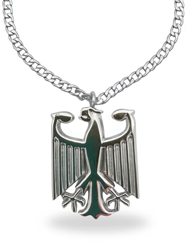 VISTORO Deutschland Adler Kette – Halskette mit Bundesadler Anhänger aus Edelstahl – 60cm – Geschenkidee für Männer & Damen – Patriotischer Herren Schmuck