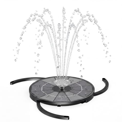 AISITIN Solar Springbrunnen für Außen 3,5W im Split-Design mit Batterie | Solarbrunnen für Draussen Verbessert mit Feste Halterung, Solar Teichpumpe mit 9 Sprüh Effekten und Kable für DIY Wasserspiel