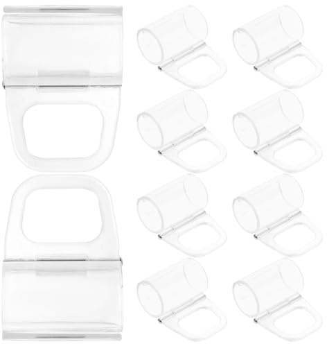 JECOMPRIS Tirador Transparente para Cortina Enrollable de Ventana, 10 Piezas, Compatible Barra Redonda de 20 Mm de Diámetro, Accesorio Práctico para Estores