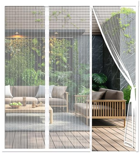 Zanzariera Porta su Misura – Tenda Magnetica per Porta Finestra, Balcone, Porta Scorrevole – Chiusura Automatica, Montaggio Facile senza Fori – Anti Zanzare