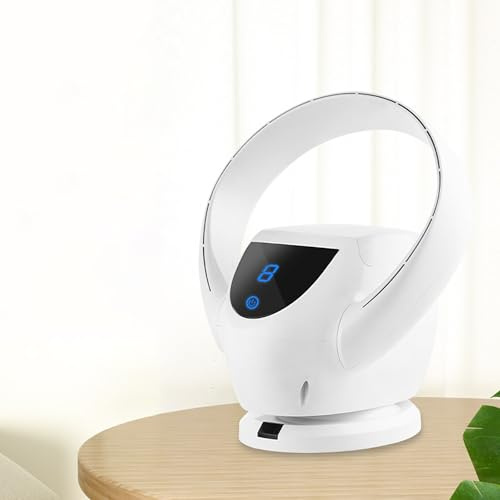 HZSCL Ventilador De Pared Sin Aspas, Con Control Remoto/temporizador, Velocidad Del Viento De 8 Velocidades, Pantalla Táctil Grande, Ajuste De Ángulo De 180°, Suministro De Aire Oscilante De 90°