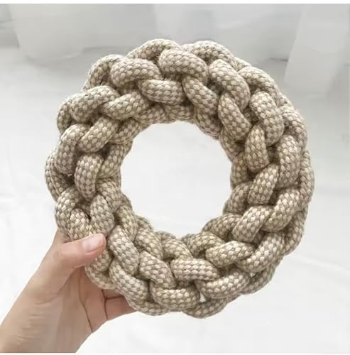 Handmade Natural Cotton Rope Ring Dog Toy for Interactive Play