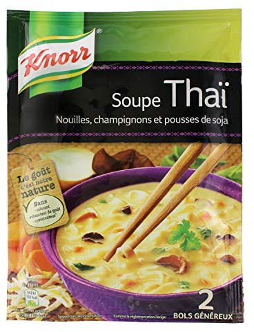 Knorr Zuppa disidratata Thai Tagliatelle Funghi Germogli di soia, pasto veloce, 69g