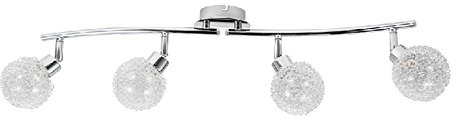 Trango 4-flammig Deckenleuchte 1002-48 Chromoptik incl. 4x G9 LED Leuchtmittel 3.000K warmweiße Lichtfarbe Badleuchte, Flurleuchte, Küchenleuchte, Kronleuchter, Deckenlampe dreh- und schwenkbar