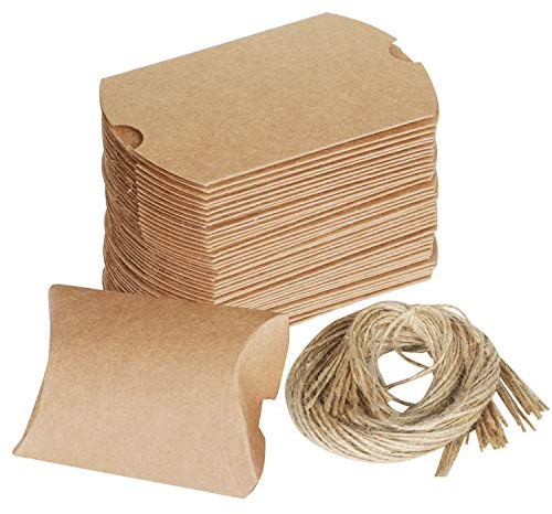 TRIXES Rustikale Hochzeitsgeschenkboxen, Geschenkbox, 100PC Set mit Bindfäden, DIY, kleine Geschenkboxen, Leckerlibox, Hochzeitsgeschenke, Geschenkboxen