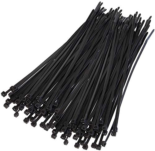 BB Sport Sichtschutz Zaunblende 150 g/m² Schattiernetz Tennisblende inkl. Nylonkordel UV-resistent reißfest windfest 7 Jahre Garantie auf Material* - 100 Stück, Farbe:Kabelbinder