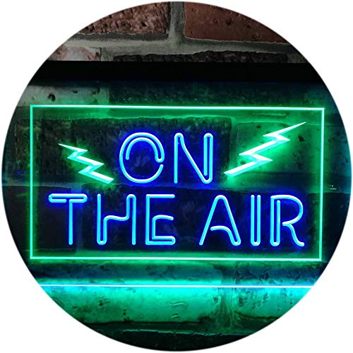 ADVPRO On The Air Studio Recording Display Dual Color LED Barlicht Neonlicht Lichtwerbung Neon Sign Grün & blau 600 x 400mm st6s64-i0066-gb