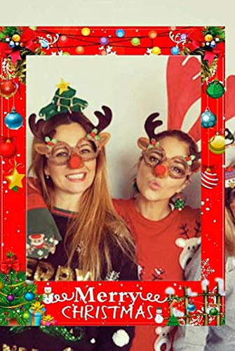 JeVenis Weihnachten Foto Booth Props Christmas Photo Props Weihnachten Foto Requisiten Weihnachten Fotorahmen Weihnachten Photo Booth Weihnachten Party Dekoration