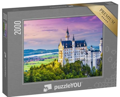 puzzleYOU: Puzzle 2000 Teile „Rundumblick: Schloss Neuschwanstein in Deutschland“ – aus der Puzzle-Kollektion Schlösser