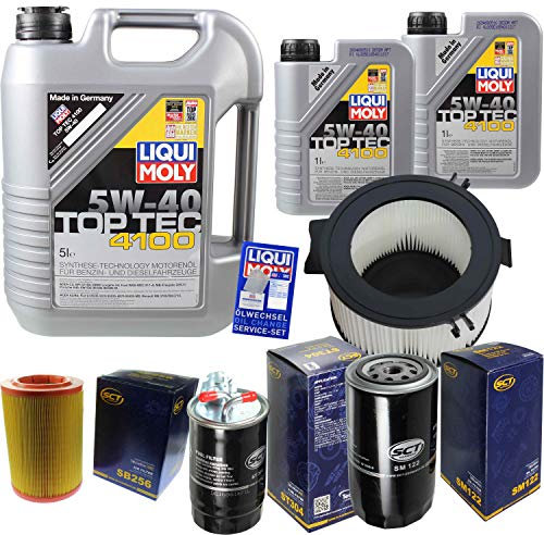 QR-PARTS 69415176 Filter Set Inspektionspaket 7 Liter Motoröl Top Tec 4100 5W-40 SCT Germany Innenraumfilter Kraftstofffilter Luftfilter Ölfilter