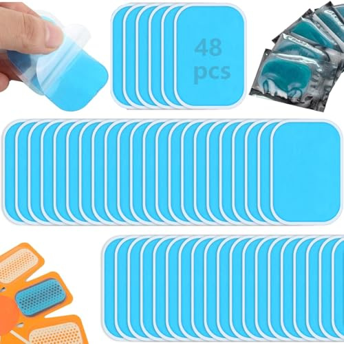 Norhogo 24 Paar Hydrogel-Aufkleber, 48 Stück, wiederverwendbar, austauschbar, Hydrogel-Gel-Pad, für Muskel-Elektrostimulator, Bauchgerät, Muskelstimulator-Pad, Gel-Blatt
