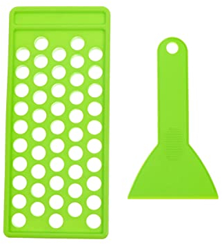 minkissy Lippenstifthülsen Leer Halterhalterung Lipgloss Selber Machen DIY Lippenbalsam Basteln 50 StüCk LöCher Formwerkzeug Kit with LöFfel Mit FäCherföRmigem Griff-GrüN