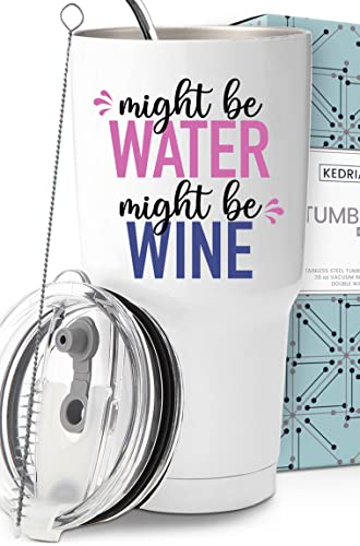 Funny Might Be Wine Tumbler 30oz, Fun and Unique Presents for Drinkers, Adult Humor Cups, Drinking Themed Gag Gifts for Men and Women, Ideal Present Picks for Her Birthday, Christmas, Gift Ready
