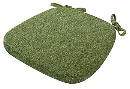 Yadlan Sitzkissen Stuhl 4er Set, Stuhlkissen 40x40 Mit BäNdern Landhaus, Sitzpolster Stuhl Halbrund 4 StüCk, rutschfest Sitzkissens KüChenstuhl 4.5cm Dick Sitzpolster Gepolstertes Grün