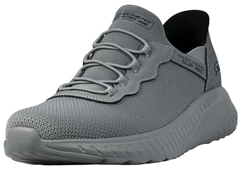Skechers Hombre Bobs Squad Chaos Daily Hype Slip-In Entrenador | Tenis informales, sin cordones, plantilla de espuma viscoelástica, almohadilla para el talón, suela flexible